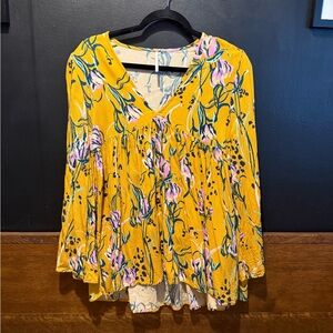 Free people Floral Yellow Women's Top